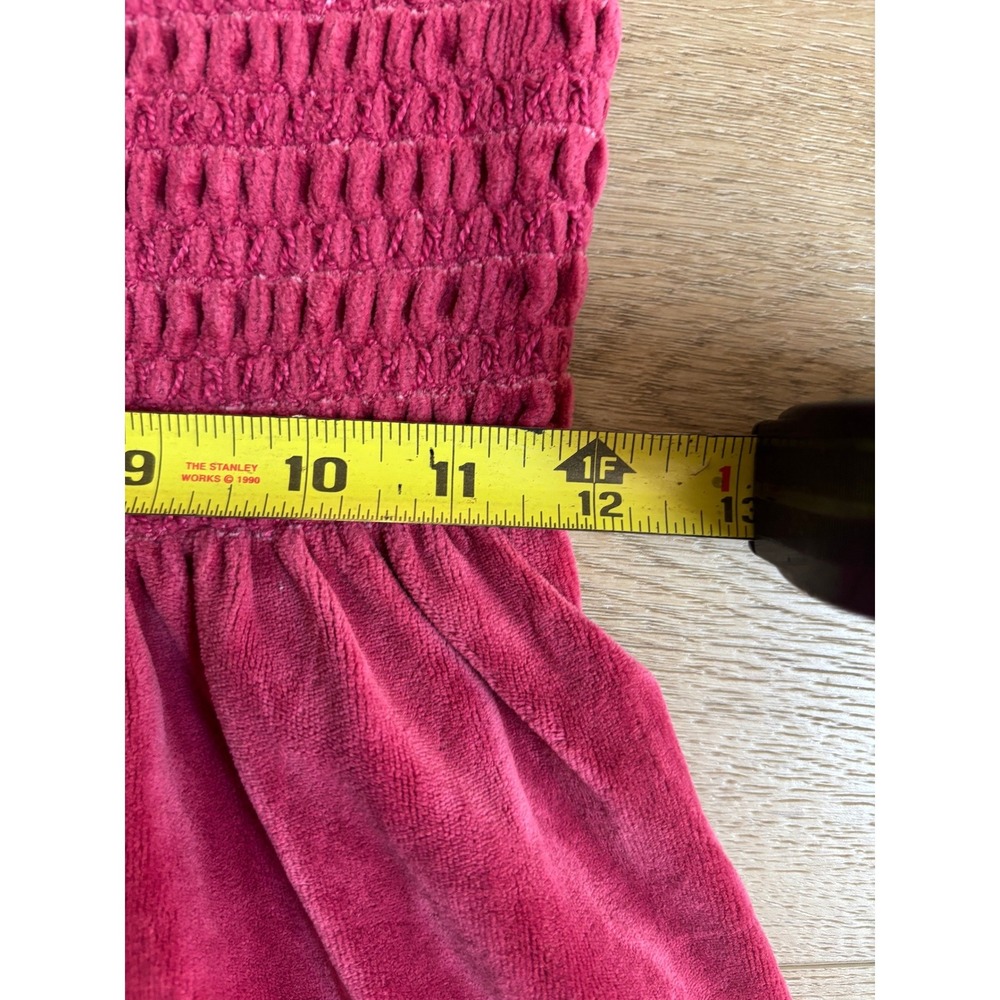 Vtg. Juicy Couture Burgundy Pink Velour Strapless Mini Dress Womens Medium Y2K - Picture 9 of 10